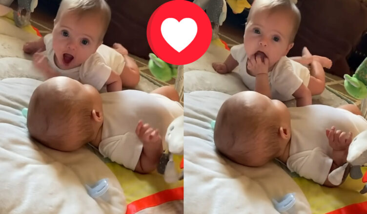 “Double the Cuteness, Double the Fun: Twin Baby Girls at Play!” 👶👶💕